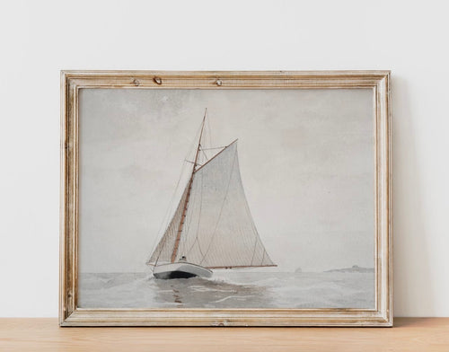 Vintage Sailboat Art Print Mini